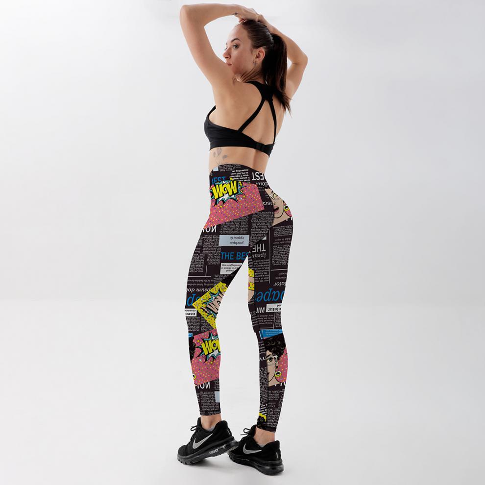Hot Selling Women Digital Printed High Waist High Elastic Yoga Sports Tight Leggings XY5025