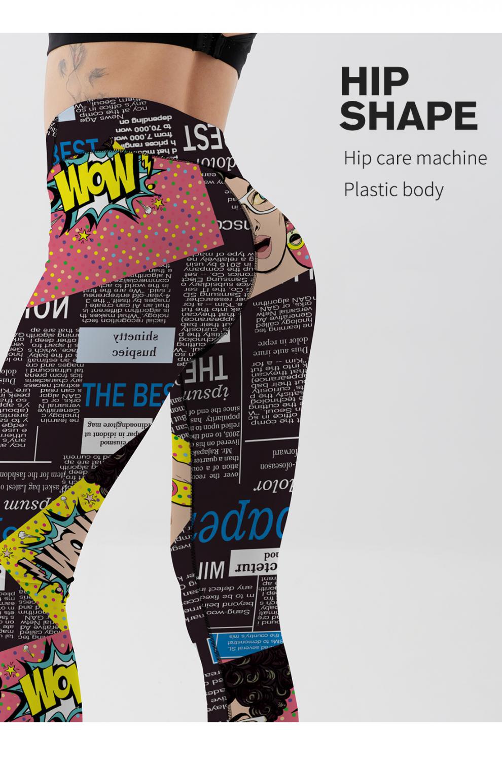 Hot Selling Women Digital Printed High Waist High Elastic Yoga Sports Tight Leggings XY5025