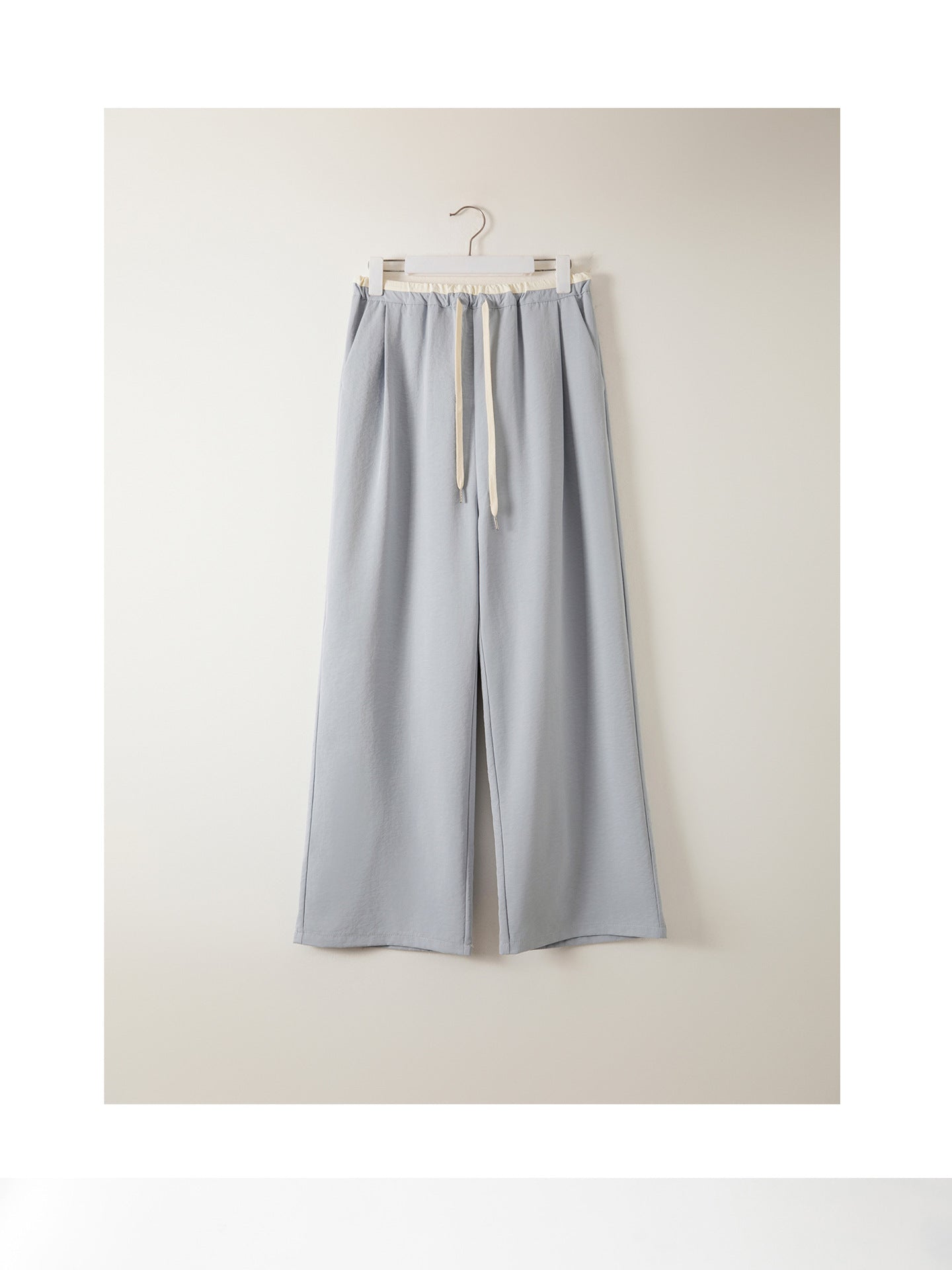 Spring and Summer Pregnant Women's Drawstring Ice Silk Wide Leg Pants Pregnant Women's Summer Thin Texture Sense Dipping Yamamoto Pants Casual Small