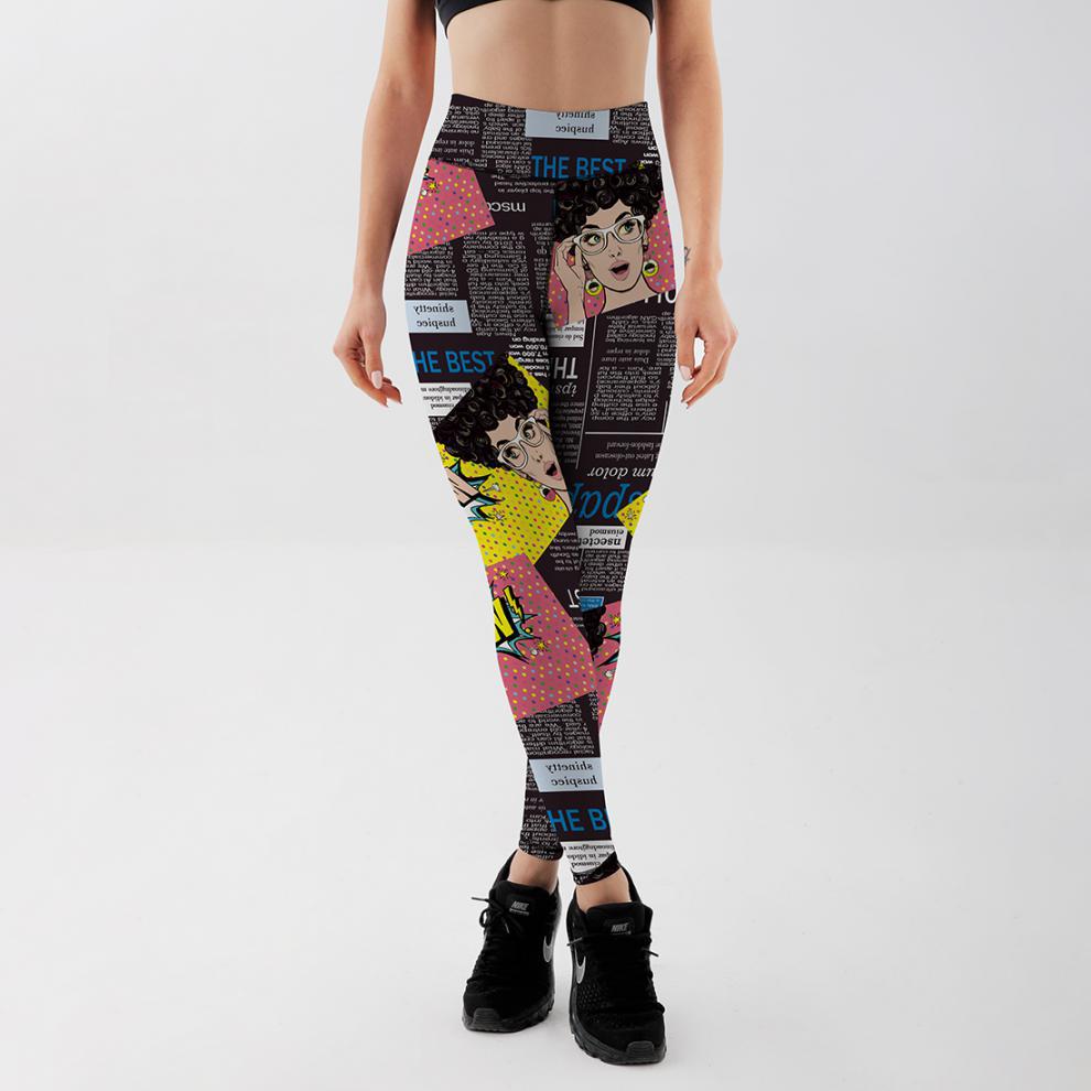 Hot Selling Women Digital Printed High Waist High Elastic Yoga Sports Tight Leggings XY5025