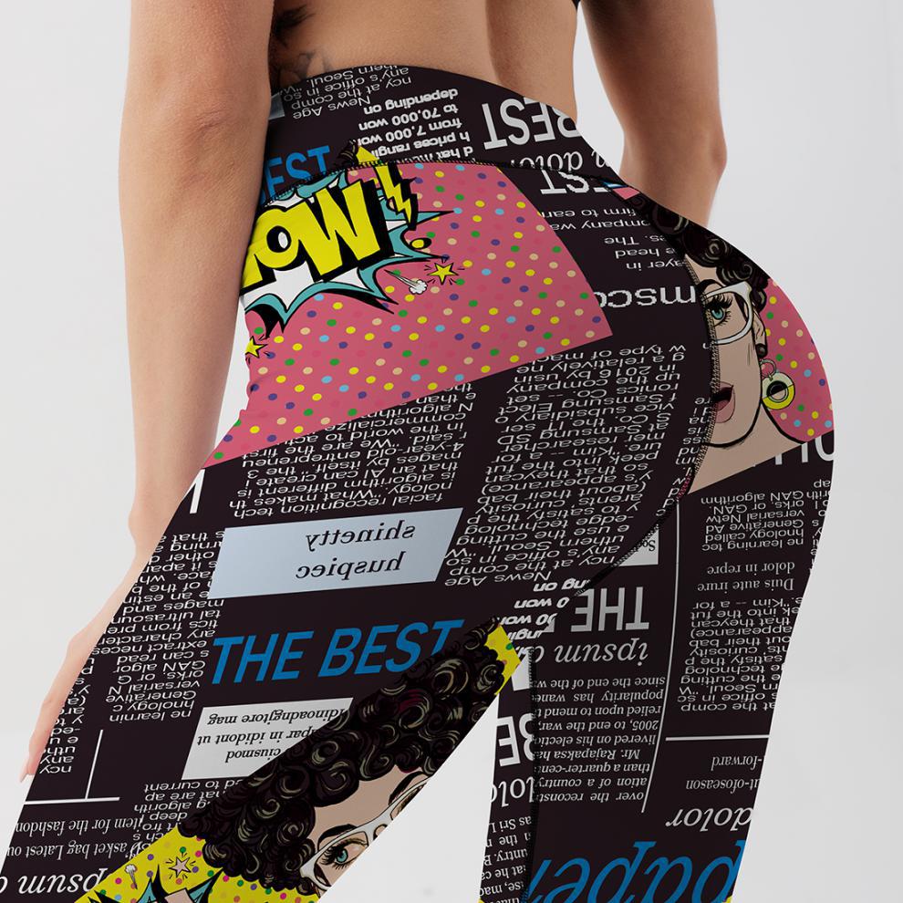 Hot Selling Women Digital Printed High Waist High Elastic Yoga Sports Tight Leggings XY5025