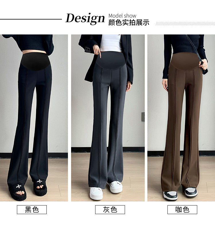 Pregnant women's spring new goddess pants flared pants split slim fit high slimming outerwear trousers pregnant women's suit pants