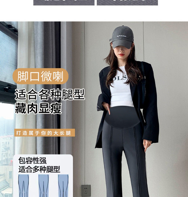 Pregnant women's spring new goddess pants flared pants split slim fit high slimming outerwear trousers pregnant women's suit pants