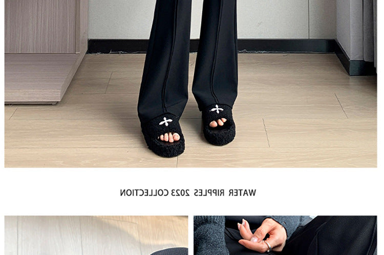 Pregnant women's spring new goddess pants flared pants split slim fit high slimming outerwear trousers pregnant women's suit pants