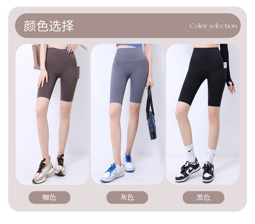 Five-Point Flap Pocket Pants Shark Pants Women's Outer Wear 2025 Bottoming Safety Pants Summer Thin High-Waisted Belly-Control Barbie Pants Shorts