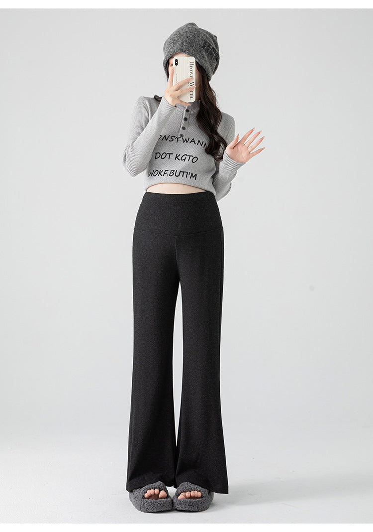 New Pregnant Women's Pants Autumn Loose Micro-flared Pants Autumn and Winter fleece-lined Thickened Pants Small Pregnant Women's Pants