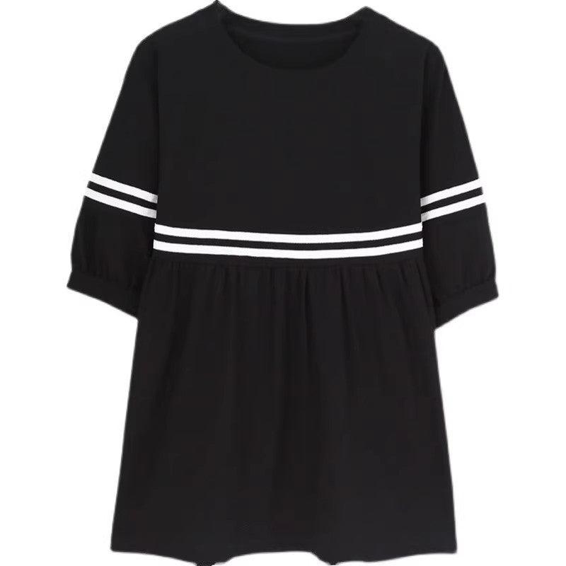 Pregnant Women's Summer T-shirt Top Women's T-shirt Fashionable Summer Thin Short-sleeved Summer Base Shirt Mid-length dress Women
