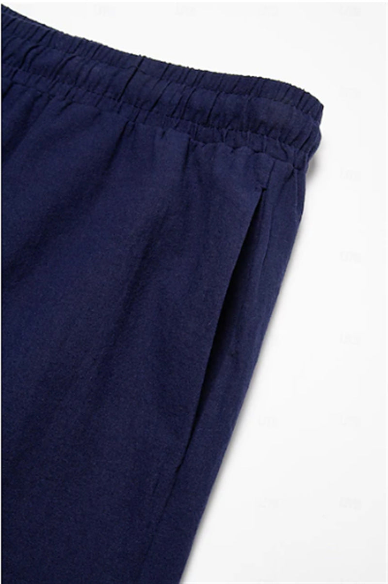 2025 Amazon Men's Solid Color plus size Cordwork Pants Drawstring Elelastic Multi-Pocket Wide Men's Casual Pants