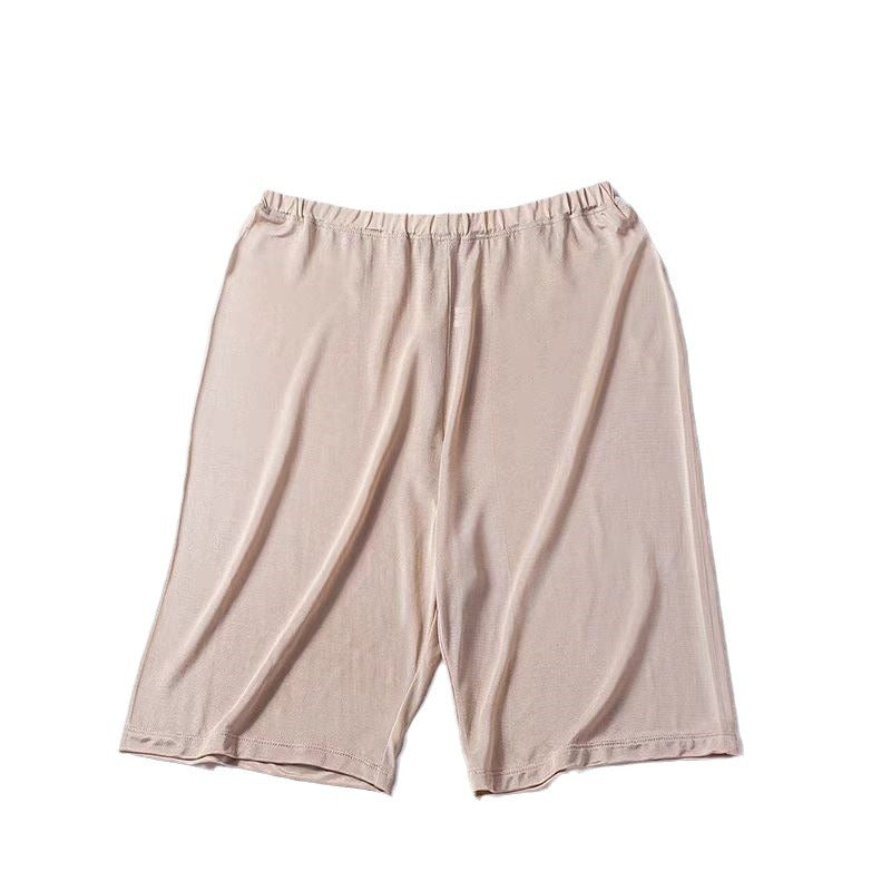 24 Summer New Style Silk Shorts for Women, Plus Size, Anti-Exposure, Breathable, Thin Safety Shorts, Mulberry Silk Pajama Shorts, Leggings