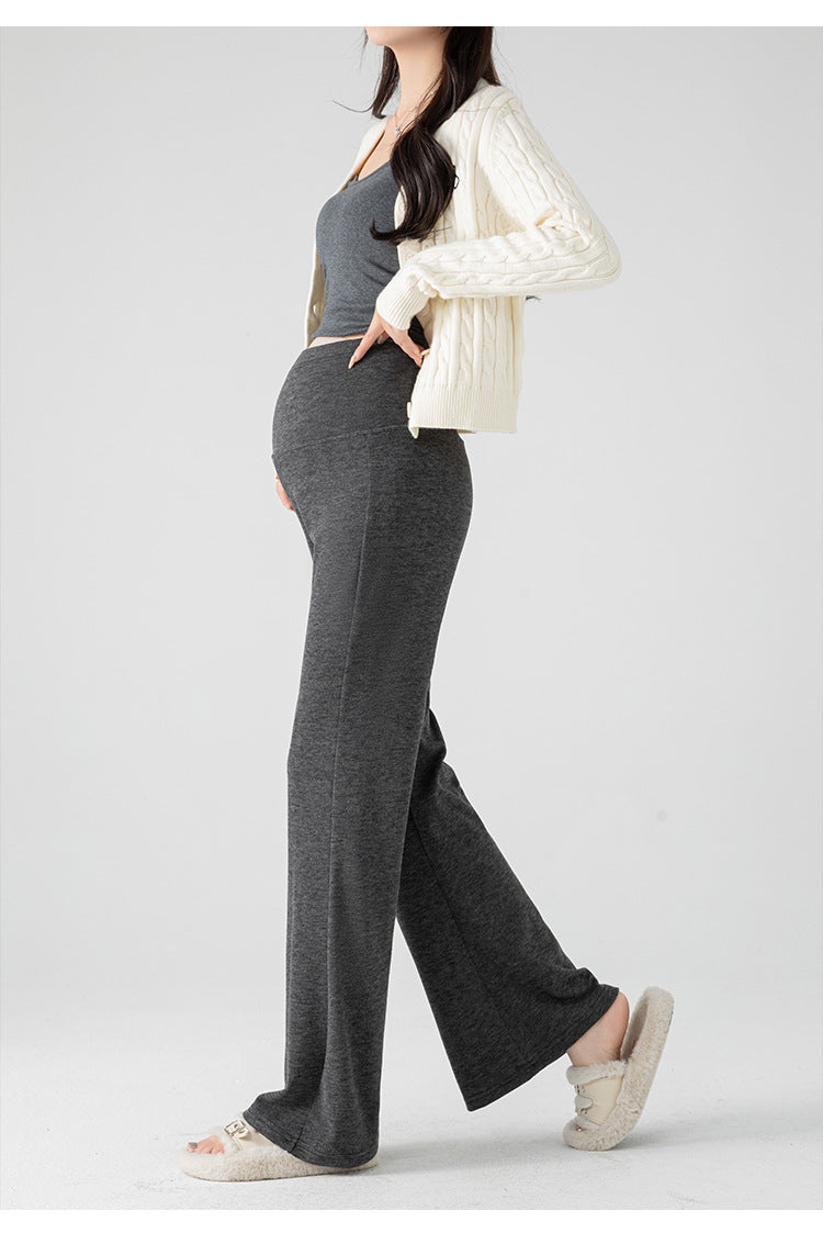 New Pregnant Women's Pants Autumn Loose Micro-flared Pants Autumn and Winter fleece-lined Thickened Pants Small Pregnant Women's Pants
