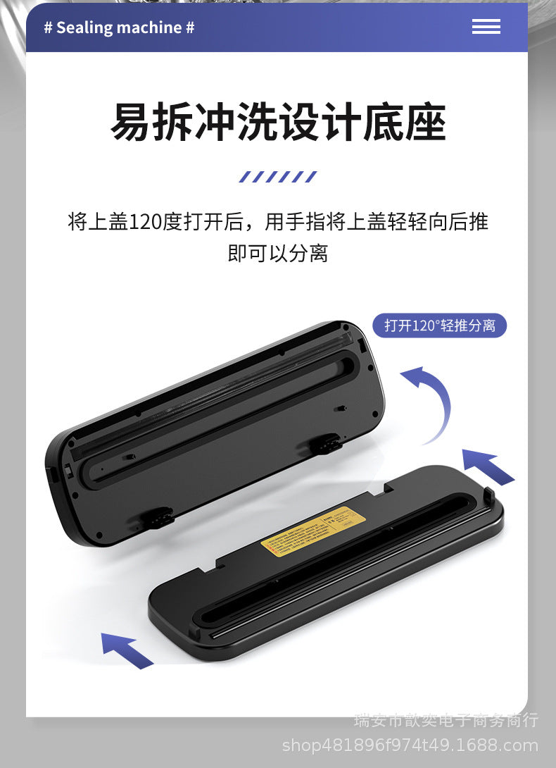 Vacuum Sealing Machine Food Preservation Machine Kitchen Plastic Household Vacuum Packaging Machine Wet and Dry Knife Cutting Sealing Machine
