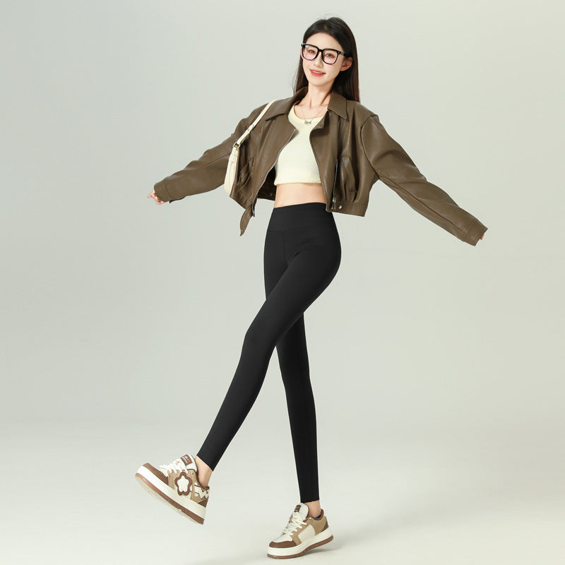 2024 Shark Pants for Women, Fleece-Lined and Thickened, High-Waisted, Hip-Lifting Yoga Pants, Leggings, Lamb Fleece, Plus Size