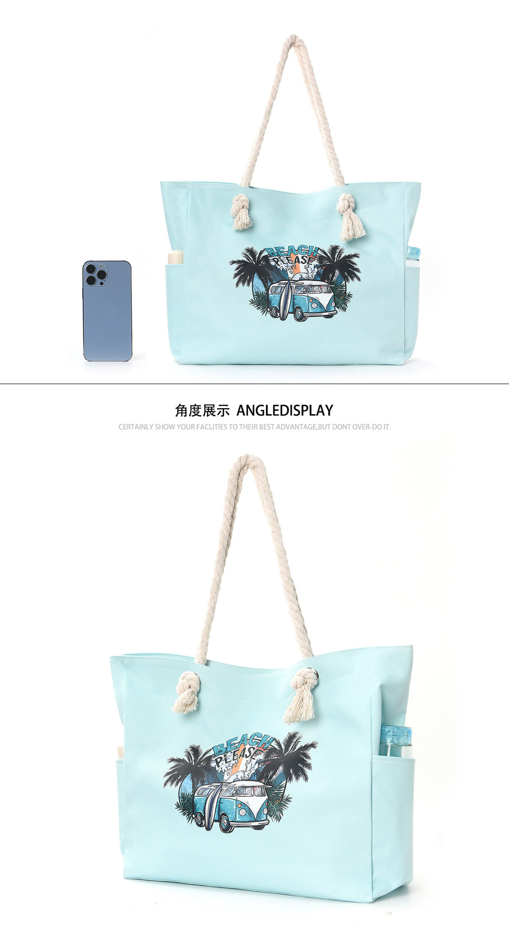 Feihong Cross-Border Large-Capacity Beach Bag Women's Bag Armpit Shoulder Bag Simple and Versatile Casual Storage Canvas Bag