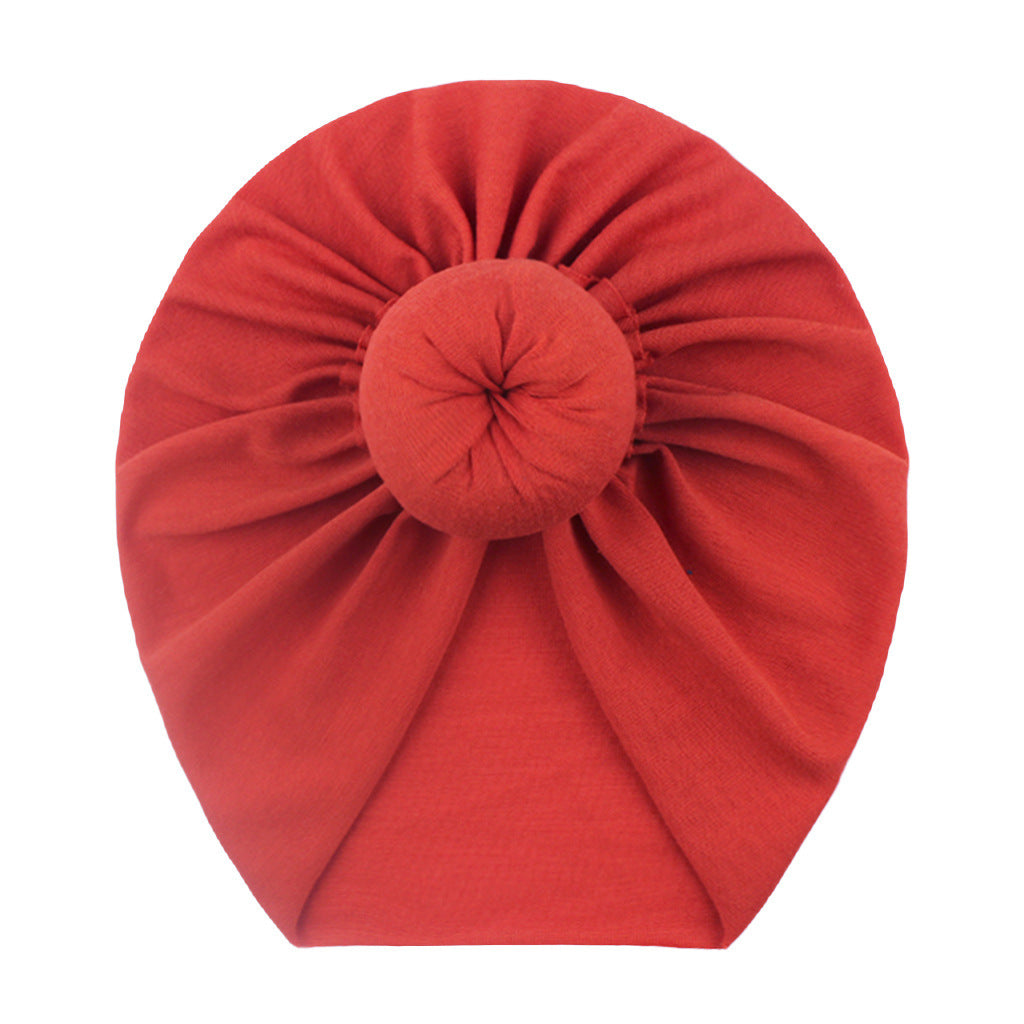 European and American New Style Baby Pullover Hat, Cute Solid Color Donut Baby Hat, Thin and Comfortable Baby Hat for All Seasons