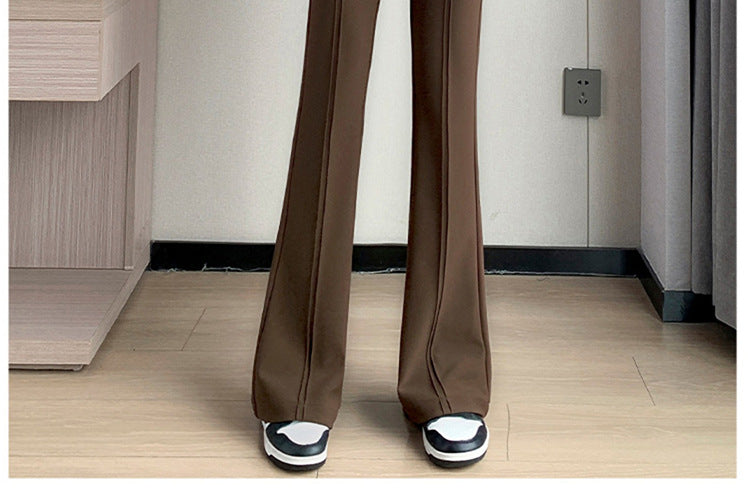 Pregnant women's spring new goddess pants flared pants split slim fit high slimming outerwear trousers pregnant women's suit pants