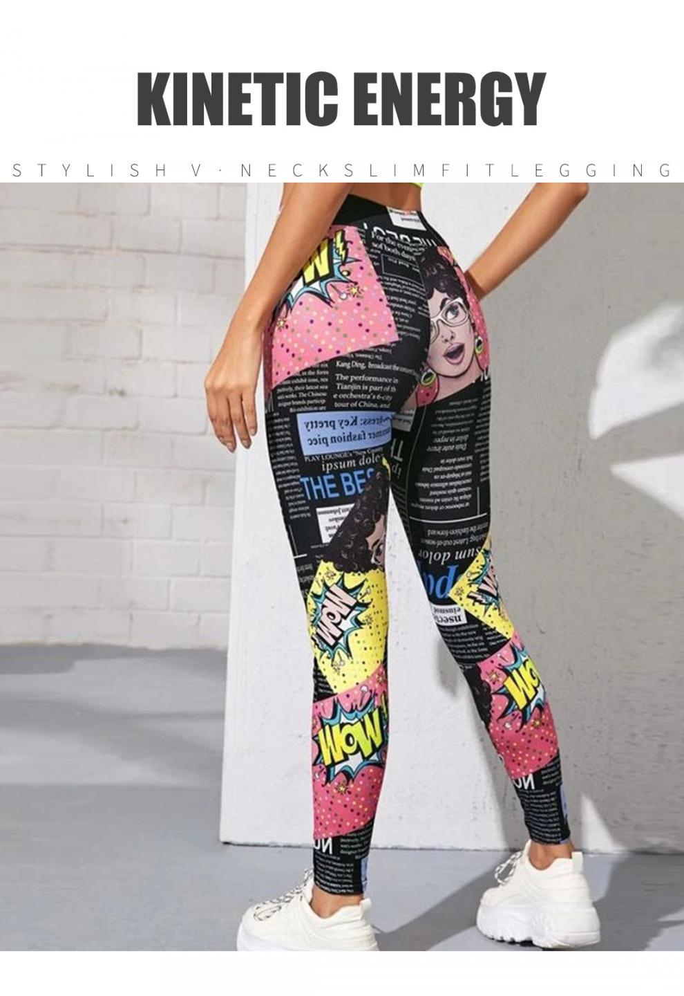 Hot Selling Women Digital Printed High Waist High Elastic Yoga Sports Tight Leggings XY5025