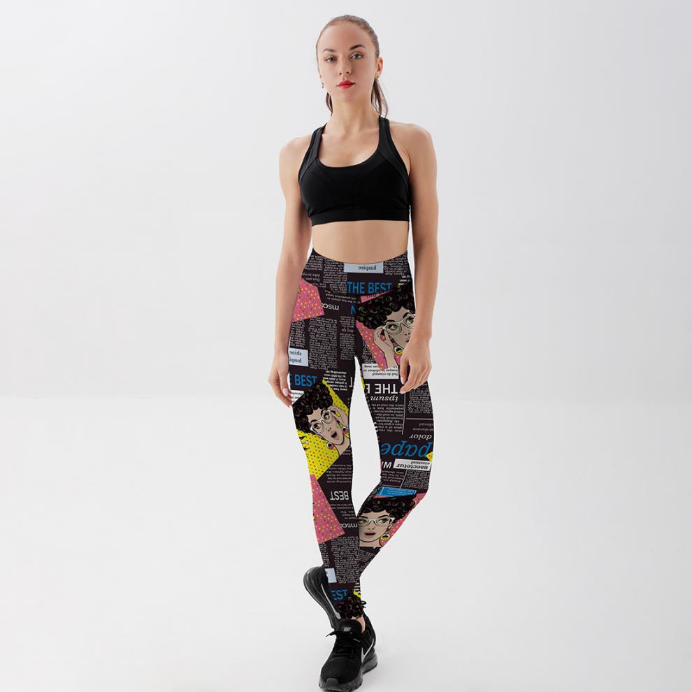 Hot Selling Women Digital Printed High Waist High Elastic Yoga Sports Tight Leggings XY5025