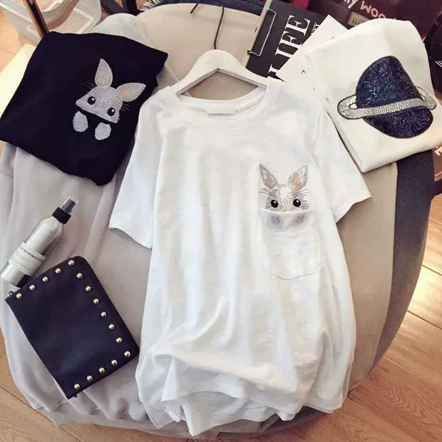 2023 Pregnant Women's Summer Cotton Short-sleeved T-shirt Loose Casual plus size Fashion Summer Pregnant Women's Long Top