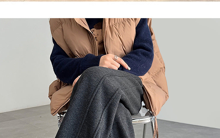 Pregnant Women's Trousers Herringbone Pattern Woolen Belly Narrow Wide-leg Pants Lazy Casual Glutinous Rice Pants Trousers Pregnant Women's Wear