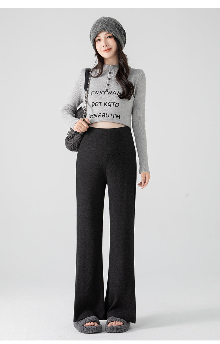 New Pregnant Women's Pants Autumn Loose Micro-flared Pants Autumn and Winter fleece-lined Thickened Pants Small Pregnant Women's Pants