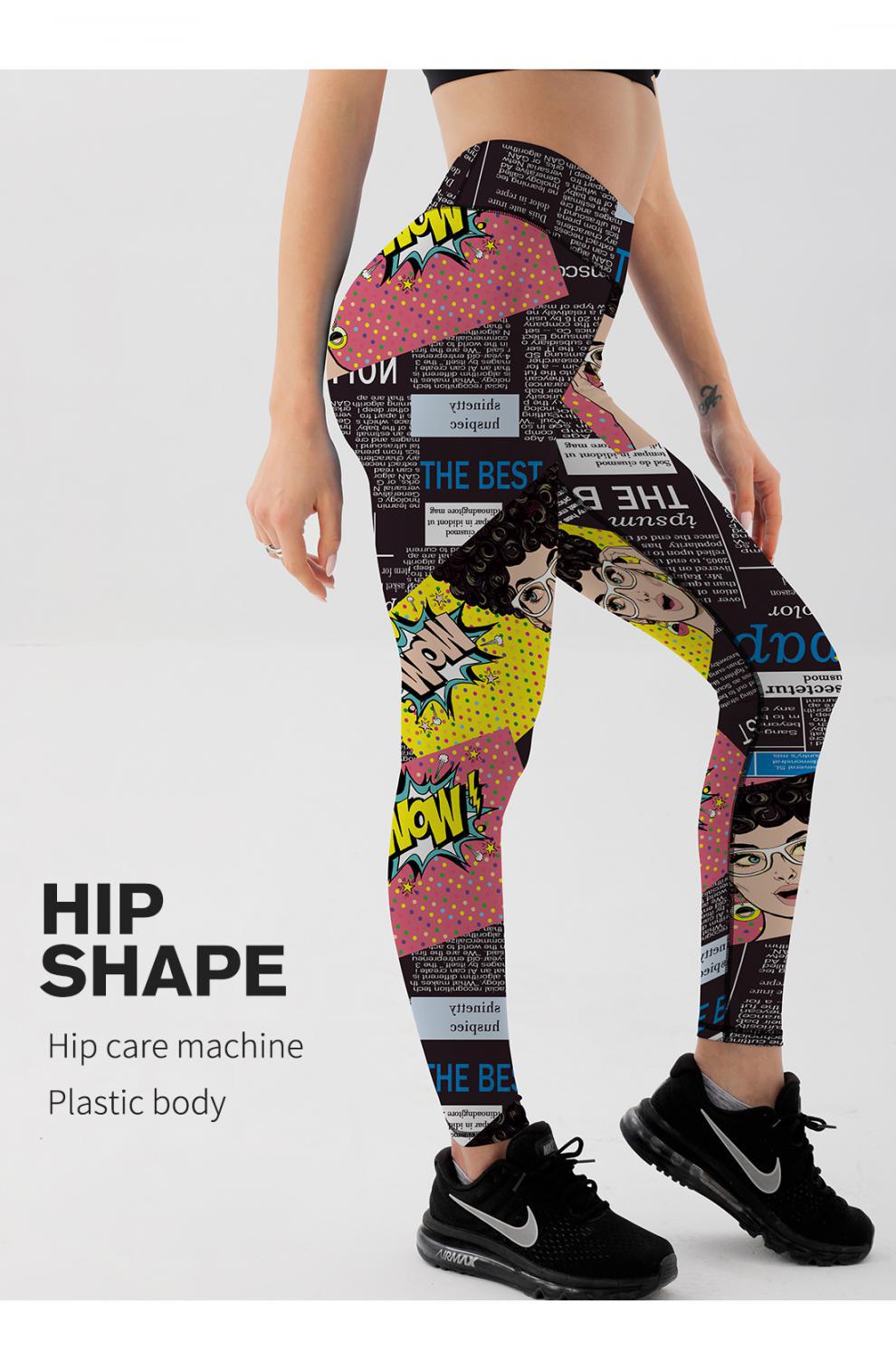 Hot Selling Women Digital Printed High Waist High Elastic Yoga Sports Tight Leggings XY5025