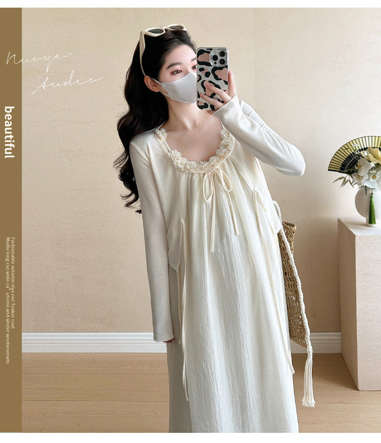 Maternity summer dress 2025 new pregnant mother wear plus size suspenders skirt suit fashion fashion