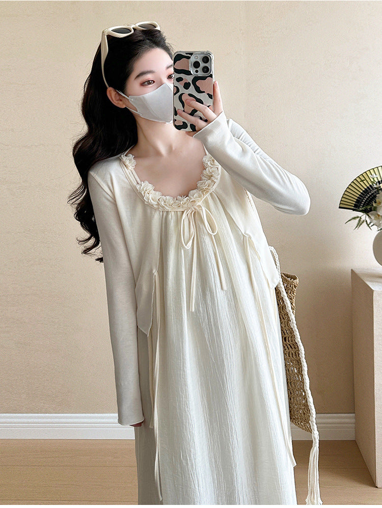 Maternity summer dress 2025 new pregnant mother wear plus size suspenders skirt suit fashion fashion