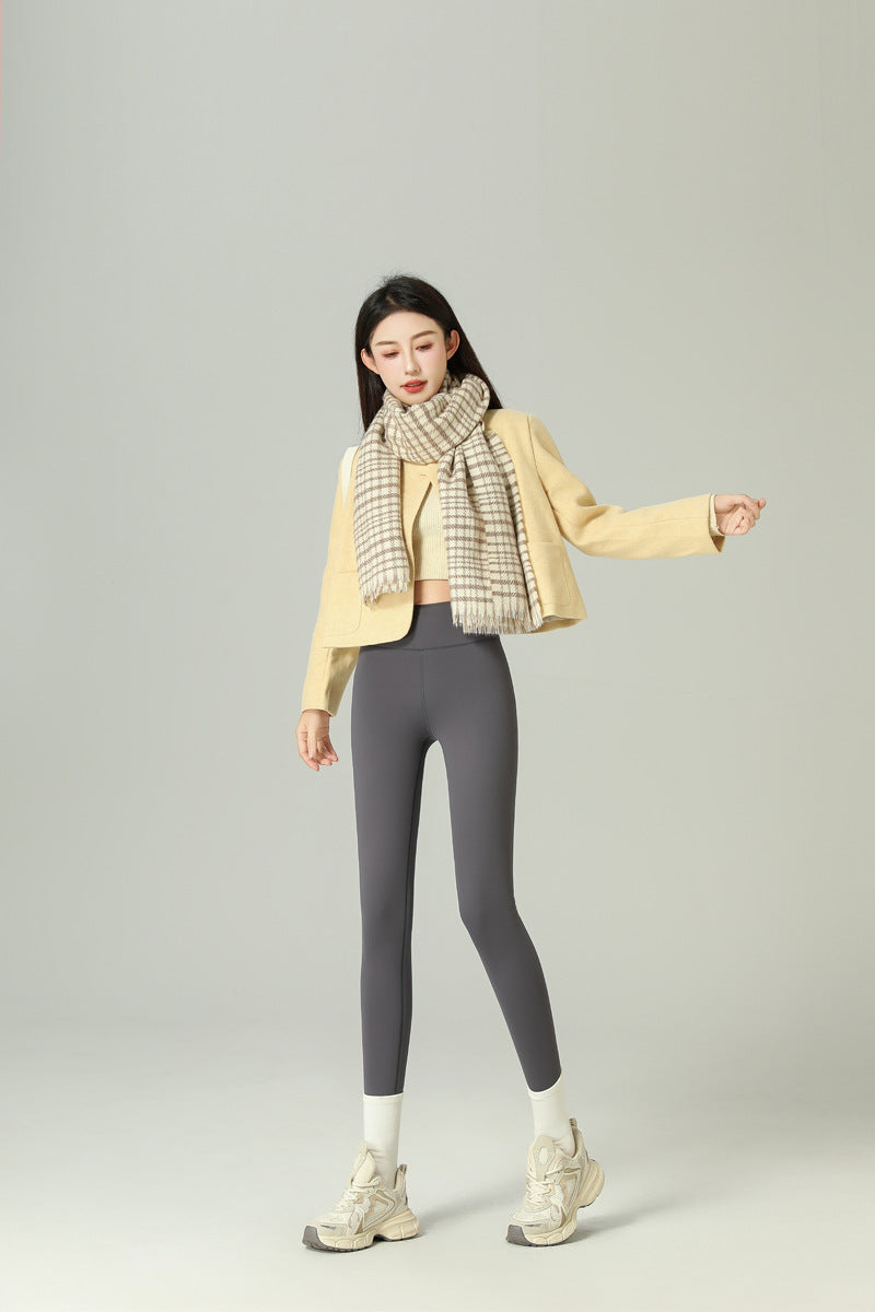 2024 Shark Pants for Women, Fleece-Lined and Thickened, High-Waisted, Hip-Lifting Yoga Pants, Leggings, Lamb Fleece, Plus Size