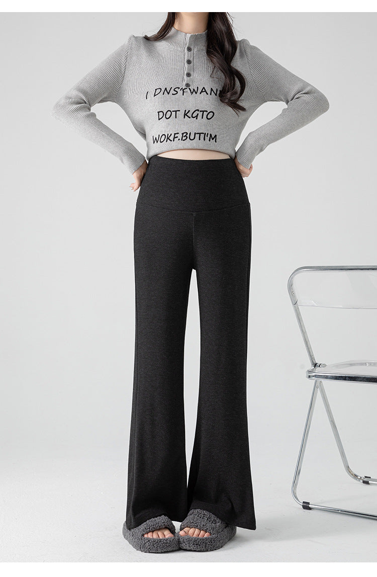New Pregnant Women's Pants Autumn Loose Micro-flared Pants Autumn and Winter fleece-lined Thickened Pants Small Pregnant Women's Pants