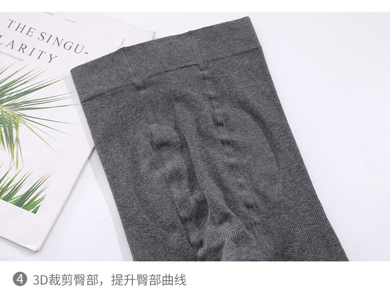 Tb New Autumn and Winter Terry Leggings for Women to Wear as Outerwear, Thin, Faded, Butt-Lifting, Four-Stripes Knitted Elastic Tight-Fitting Pants