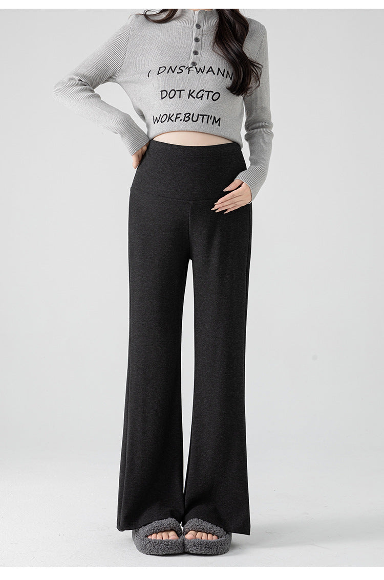 New Pregnant Women's Pants Autumn Loose Micro-flared Pants Autumn and Winter fleece-lined Thickened Pants Small Pregnant Women's Pants