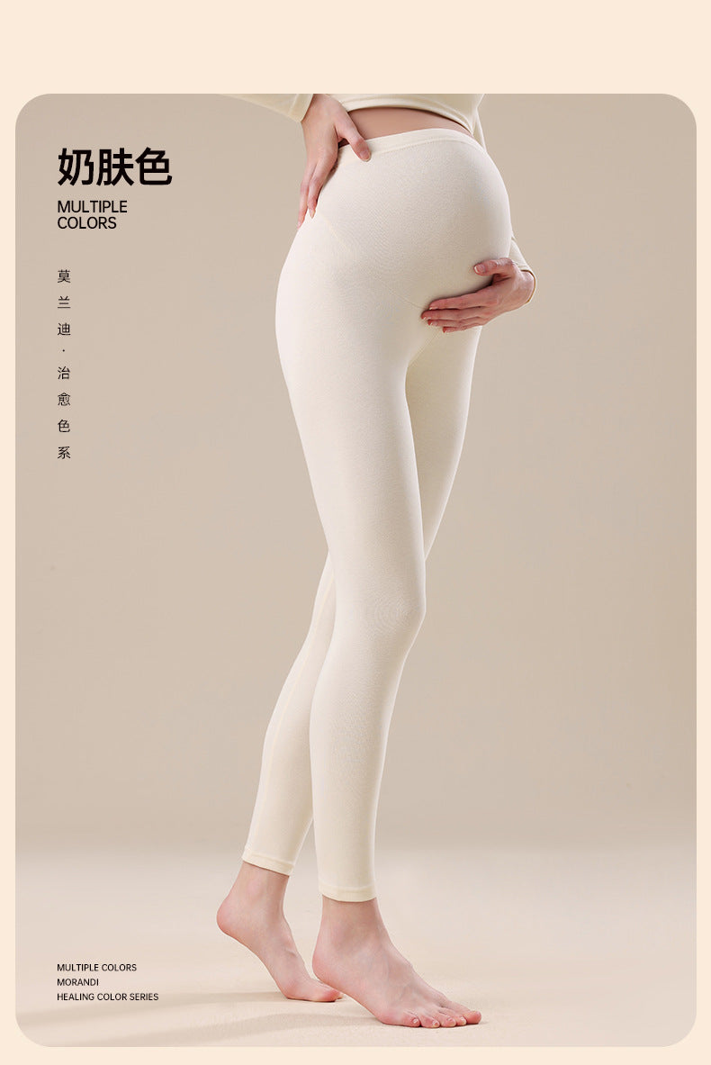 Pure Cotton Maternity Autumn Pants That Don'T Squeeze the Belly, Large Size Inner Wear for Autumn and Winter, Cotton Thermal Pants, Pregnancy Warm Underpants, Home Pants