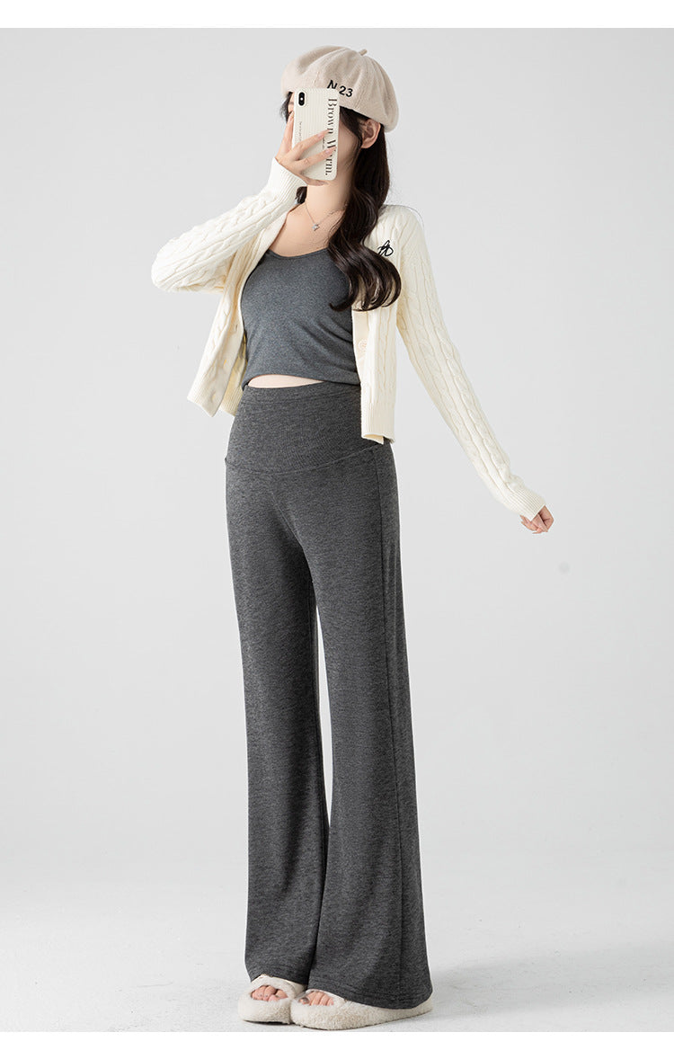 New Pregnant Women's Pants Autumn Loose Micro-flared Pants Autumn and Winter fleece-lined Thickened Pants Small Pregnant Women's Pants
