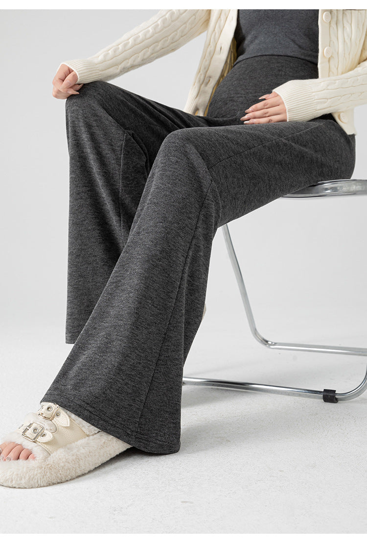 New Pregnant Women's Pants Autumn Loose Micro-flared Pants Autumn and Winter fleece-lined Thickened Pants Small Pregnant Women's Pants