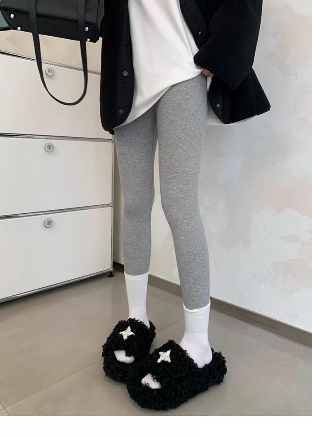 fleece-lined Leggings Women's Outer Wear Autumn and Winter Threaded Autumn Pants 2024 New Winter Thickened Lamb Fleece Warm Cotton Pants