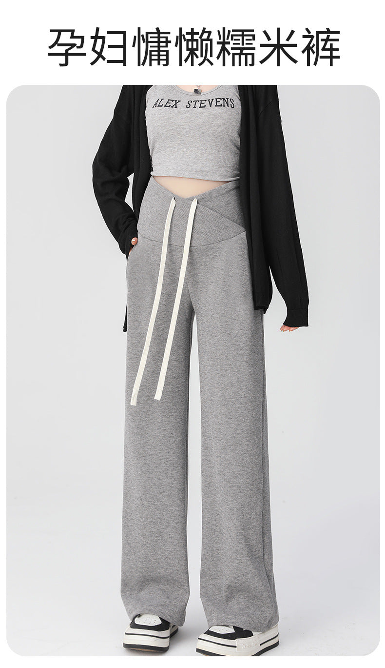 Pregnant women's pants spring wear new style belly-free casual wide-leg pants early pregnancy trousers Spring