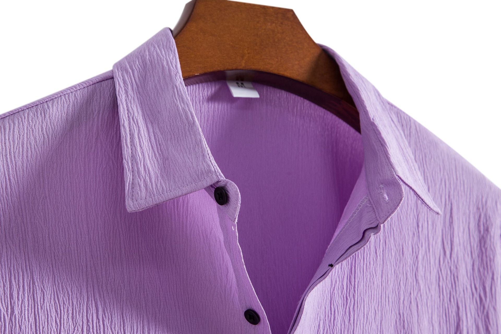 Cross-border 2025 Summer New Men's Short-sleeved Shirt Loose Solid Color Button Short-sleeved Shirt Men's Short-sleeved Shirt