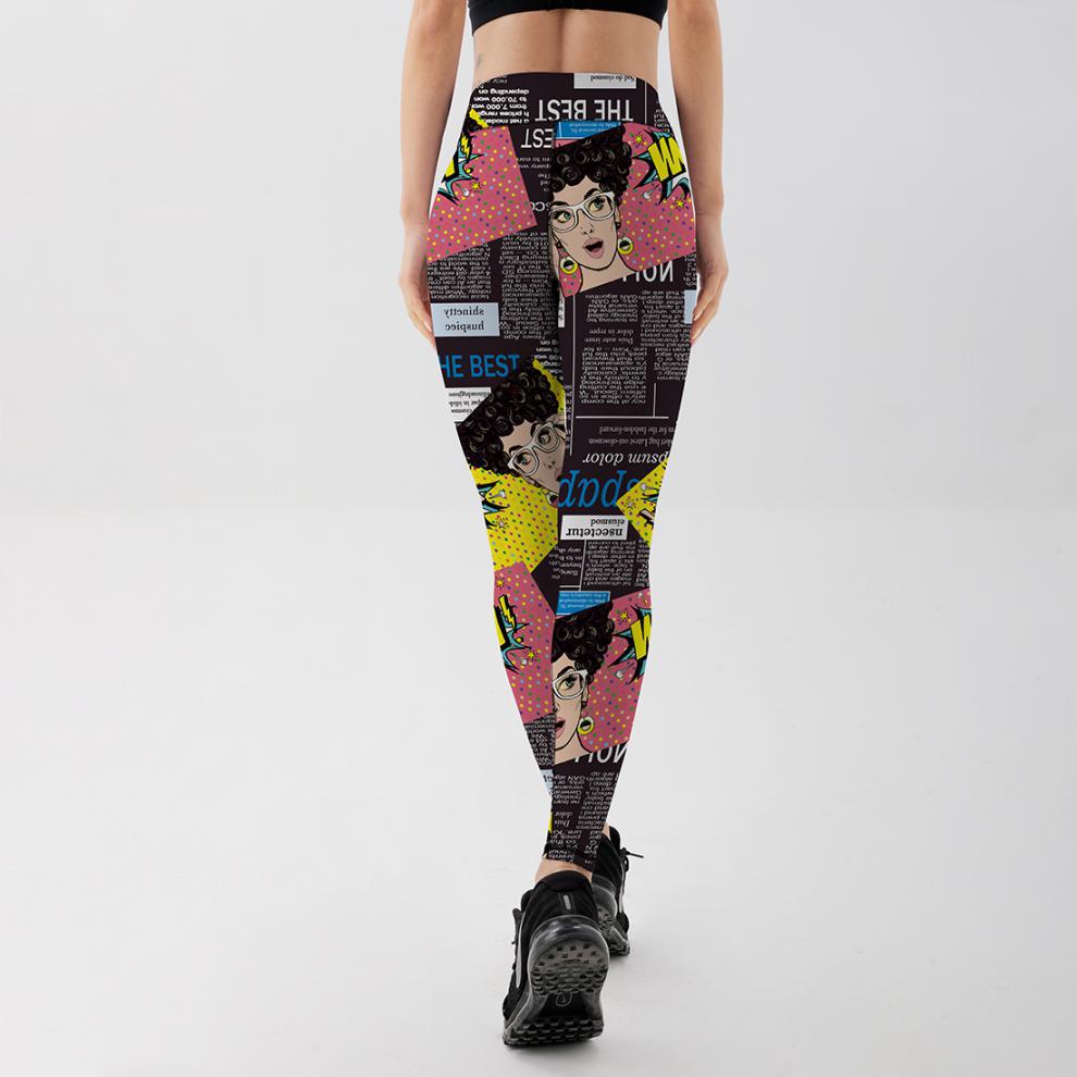 Hot Selling Women Digital Printed High Waist High Elastic Yoga Sports Tight Leggings XY5025