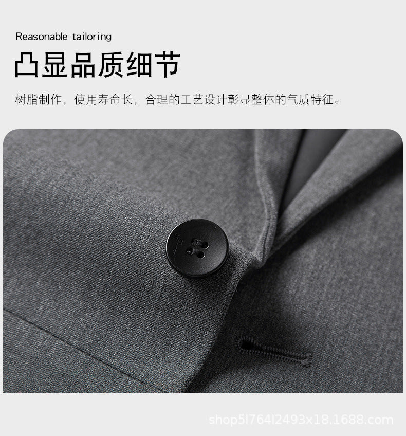 A 1.45kg Piece Set of Spring & Fall Casual Small Suit Jacket Men's Korean Style Slim Gray Formal Full Suit Suit