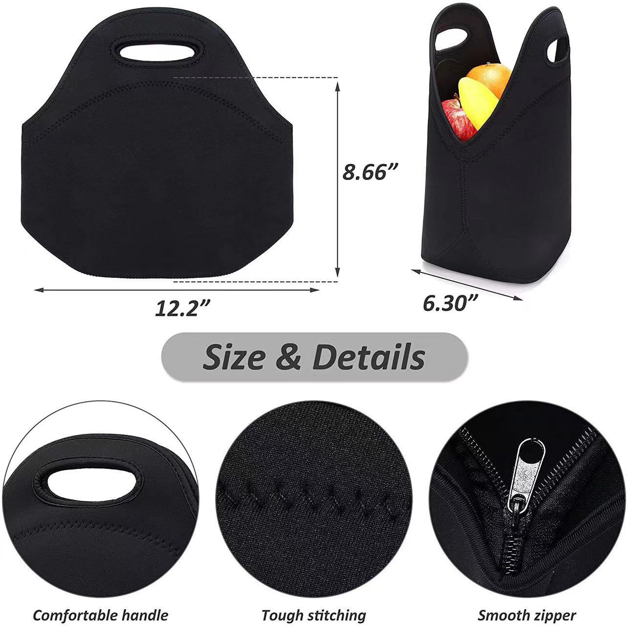 Cross-Border Printed Neopren Lunch Bag, Satchel Picnic Bag, Diving Material Satchel Lunch Box, Insulated Meal Bag
