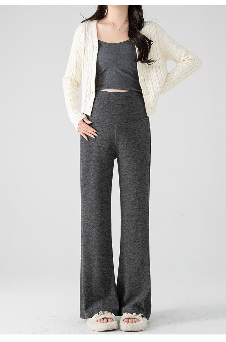 New Pregnant Women's Pants Autumn Loose Micro-flared Pants Autumn and Winter fleece-lined Thickened Pants Small Pregnant Women's Pants