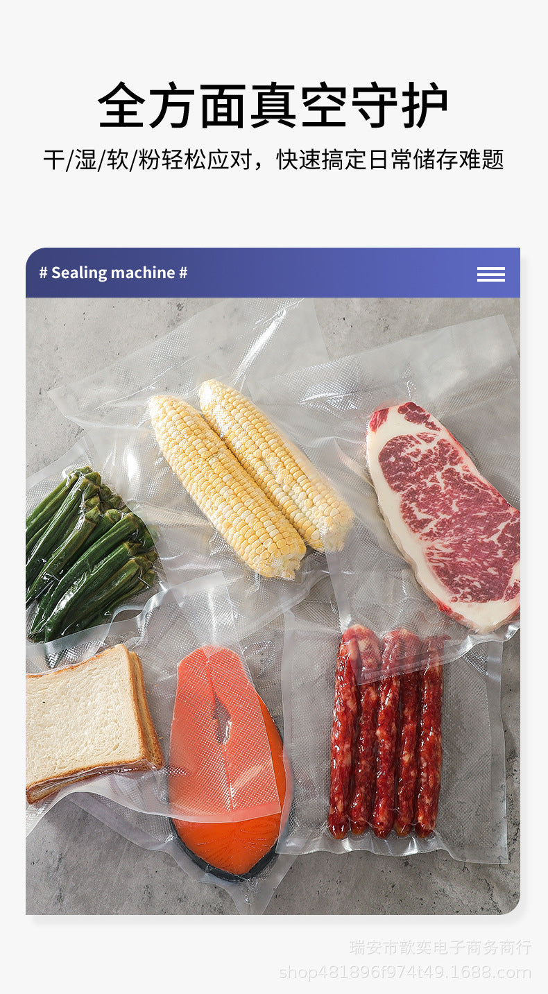 Vacuum Sealing Machine Food Preservation Machine Kitchen Plastic Household Vacuum Packaging Machine Wet and Dry Knife Cutting Sealing Machine