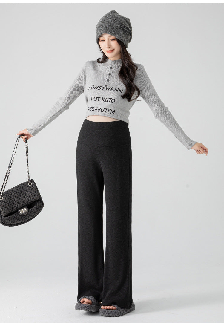 New Pregnant Women's Pants Autumn Loose Micro-flared Pants Autumn and Winter fleece-lined Thickened Pants Small Pregnant Women's Pants