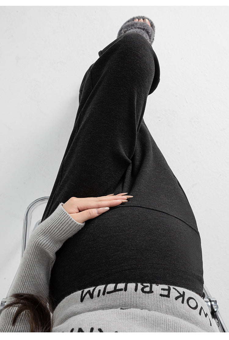 New Pregnant Women's Pants Autumn Loose Micro-flared Pants Autumn and Winter fleece-lined Thickened Pants Small Pregnant Women's Pants