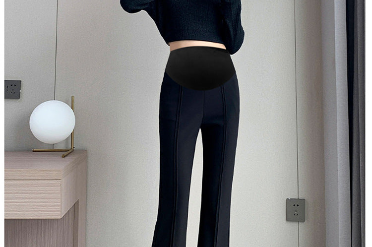 Pregnant women's spring new goddess pants flared pants split slim fit high slimming outerwear trousers pregnant women's suit pants