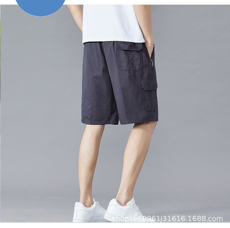 Zoruo childe summer dad summer shorts men's five-length pants cotton pants loose overalls big pants