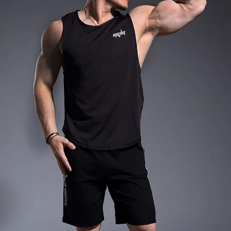 Men's Gym casual Tank  Fashion printing  Bodybuilding Running Vest men quick-drying Sport Shirts Comfortable Fitness Undershirt