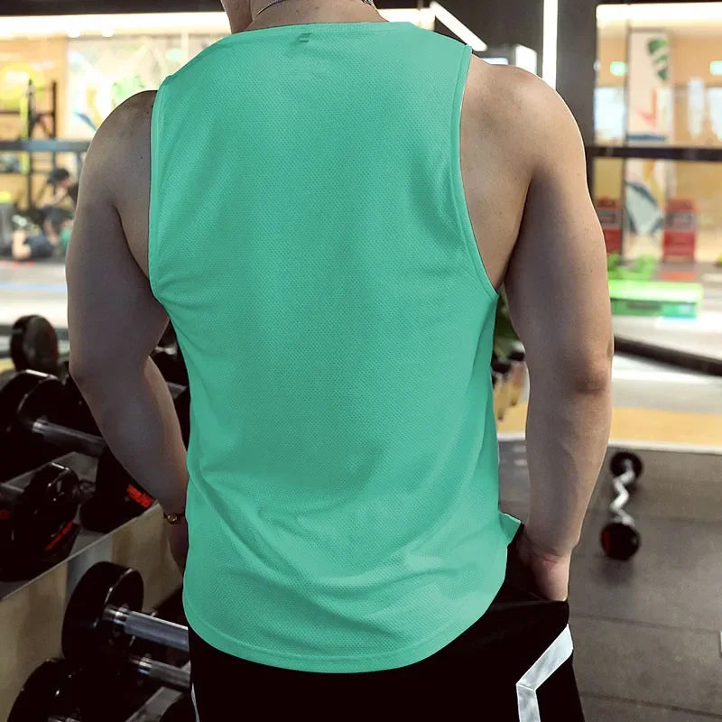 Men's Gym casual Tank  Fashion printing  Bodybuilding Running Vest men quick-drying Sport Shirts Comfortable Fitness Undershirt