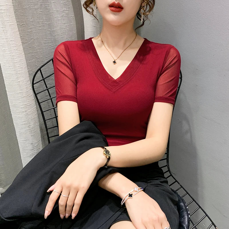 Women's Slim Fit V-Ne T-irt Me Inner Wear Top Spring Autumn Season Faionable Base irt Breathable Wear Resistant