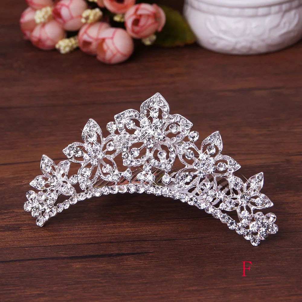 Bridal Stylish Tiara Shiny Crown Sweet Hair Comb Wedding  Jewelry Fashion Accessories Hair  Styling Accessories Headwear